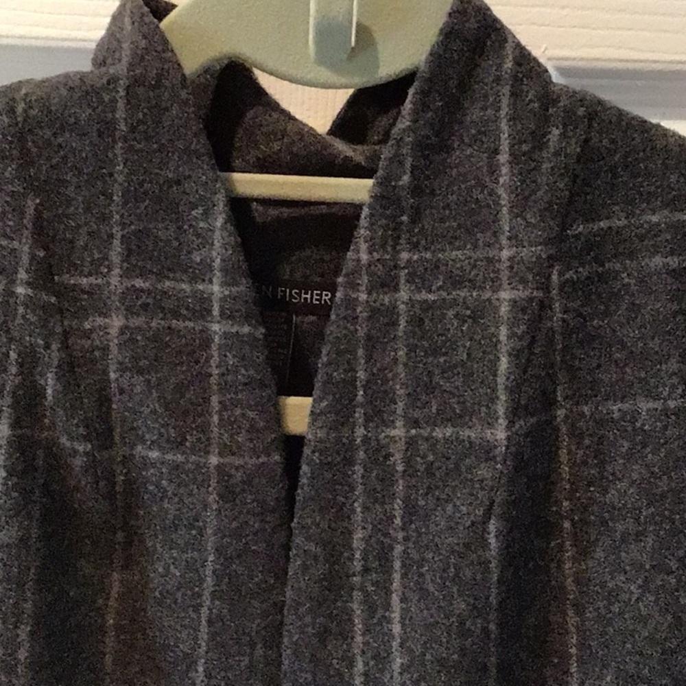 Eileen Fisher Charcoal Gray Wool Open Front Vest - image 3